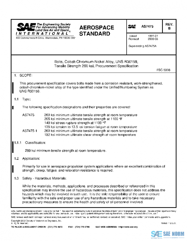 SAE AS7475B PDF