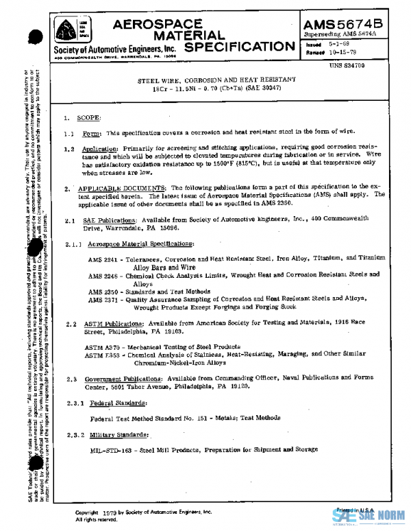 SAE AMS5674B PDF SAE AMS5674B PDF