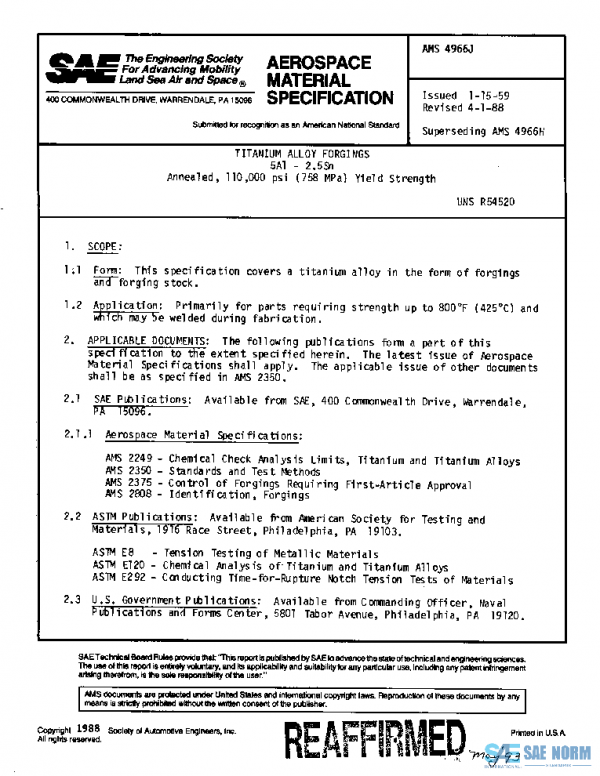 SAE AMS4966J PDF SAE AMS4966J PDF
