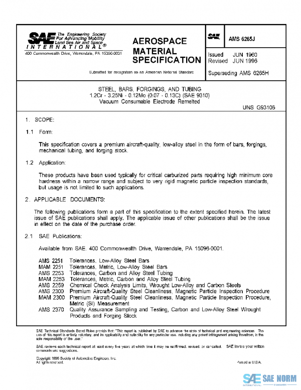 SAE AMS6265J PDF