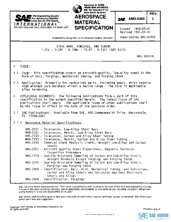SAE AMS6260L PDF SAE AMS6260L PDF