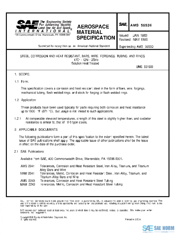 SAE AMS5653E PDF