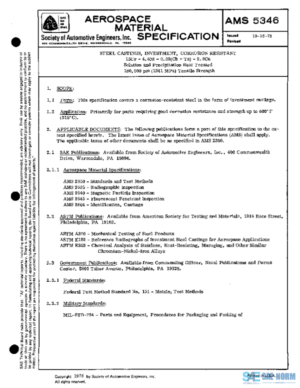 SAE AMS5346 PDF SAE AMS5346 PDF