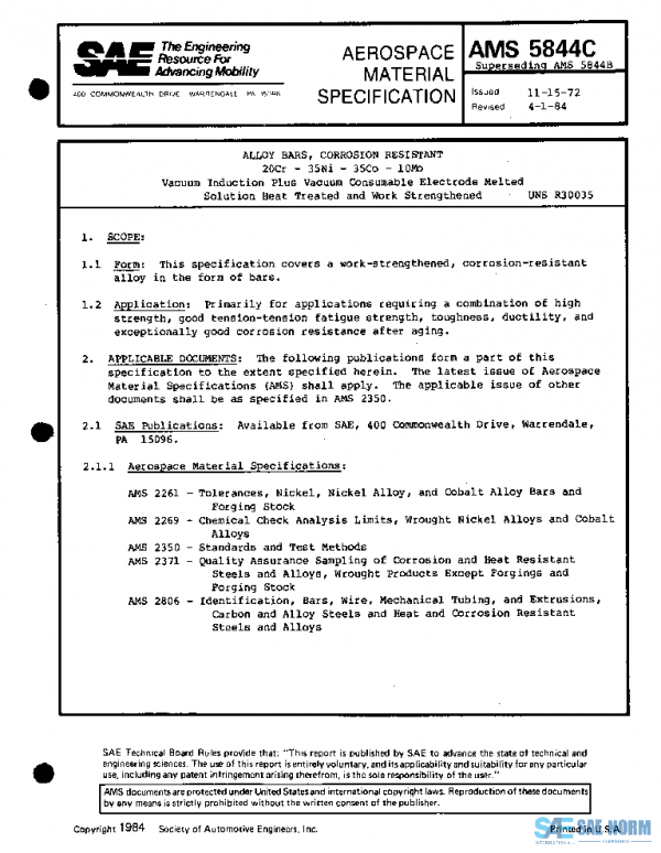 SAE AMS5844C PDF SAE AMS5844C PDF