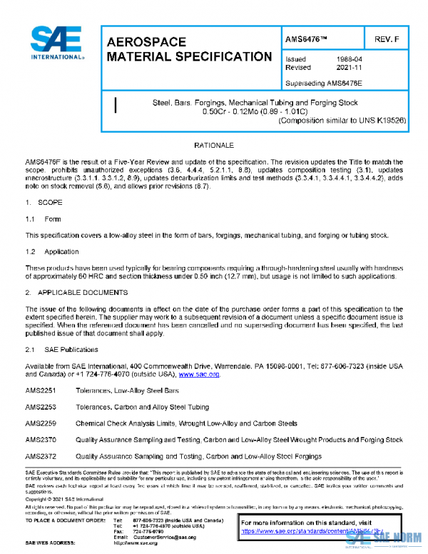 SAE AMS6476F PDF SAE AMS6476F PDF