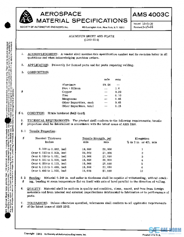 SAE AMS4003C PDF SAE AMS4003C PDF