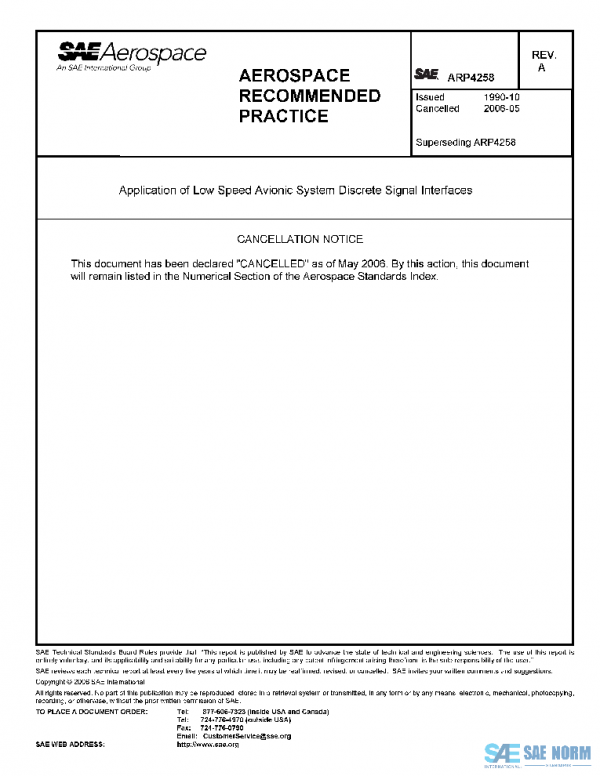 SAE ARP4258A PDF SAE ARP4258A PDF