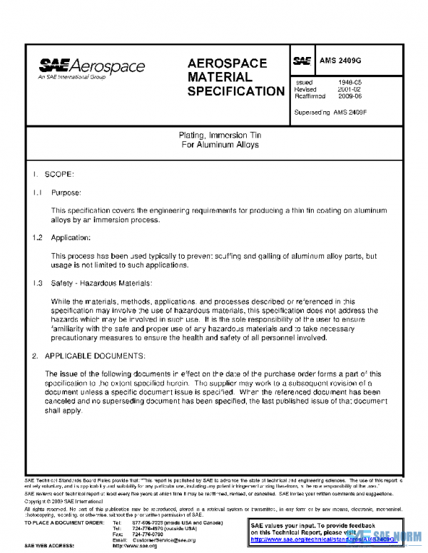 SAE AMS2409G PDF SAE AMS2409G PDF
