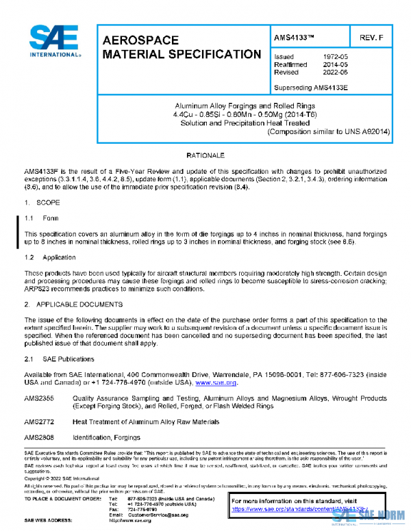 SAE AMS4133F PDF SAE AMS4133F PDF