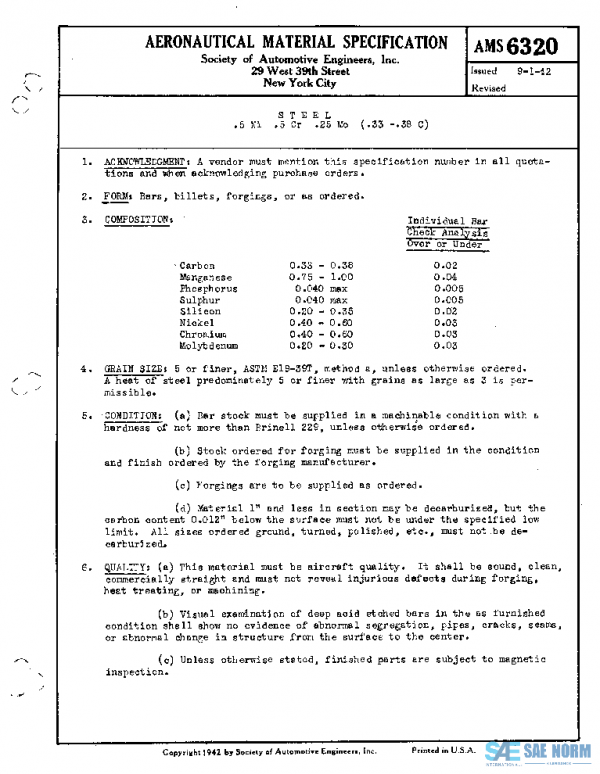 SAE AMS6320 PDF SAE AMS6320 PDF