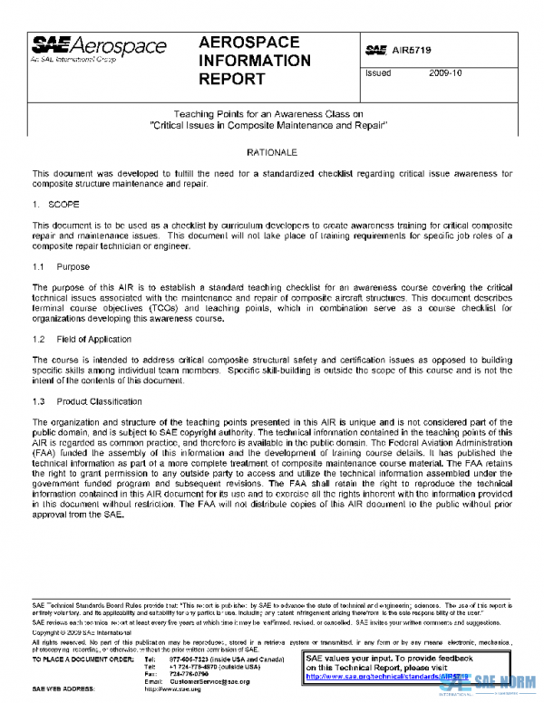 SAE AIR5719 PDF SAE AIR5719 PDF