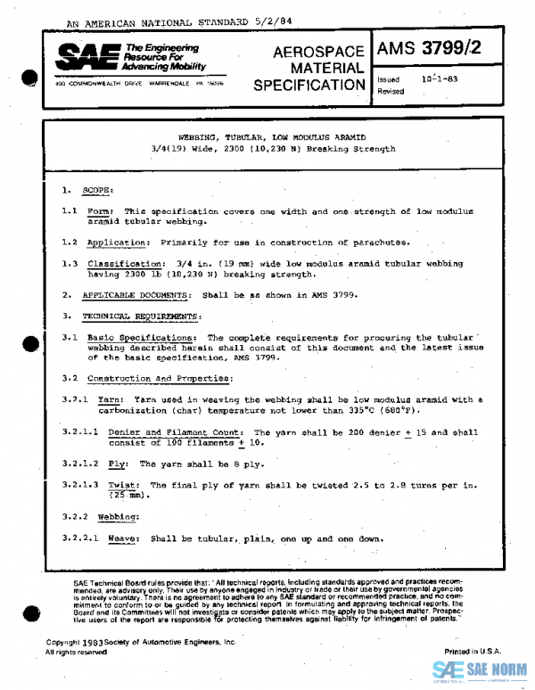 SAE AMS3799/2 PDF SAE AMS3799/2 PDF