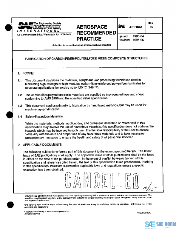 SAE ARP1643B PDF SAE ARP1643B PDF