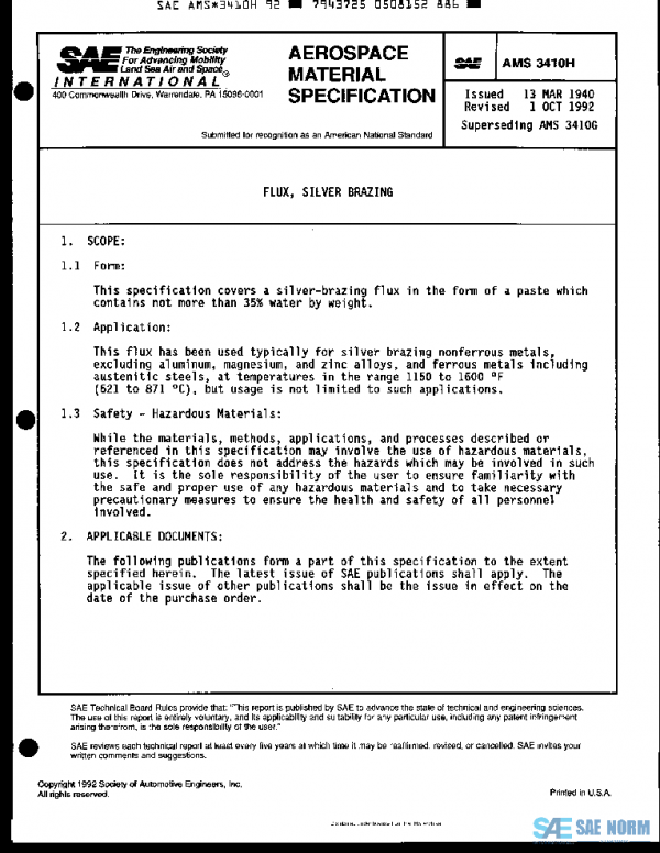 SAE AMS3410H PDF SAE AMS3410H PDF