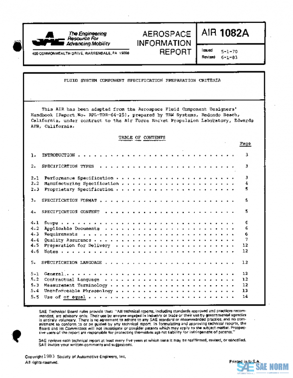 SAE AIR1082A PDF