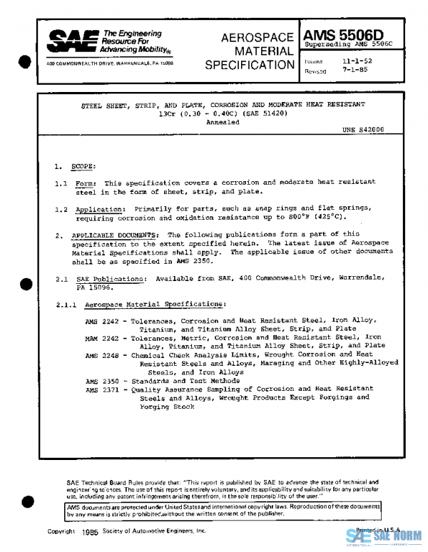 SAE AMS5506D PDF SAE AMS5506D PDF