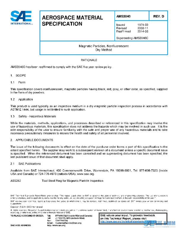 SAE AMS3040D PDF SAE AMS3040D PDF