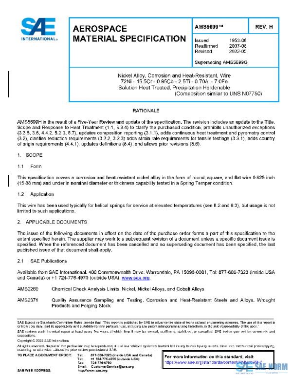 SAE AMS5699H PDF