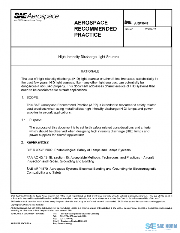 SAE ARP5647 PDF SAE ARP5647 PDF