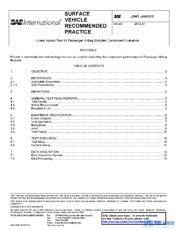 SAE J2961_201201 PDF SAE J2961_201201 PDF