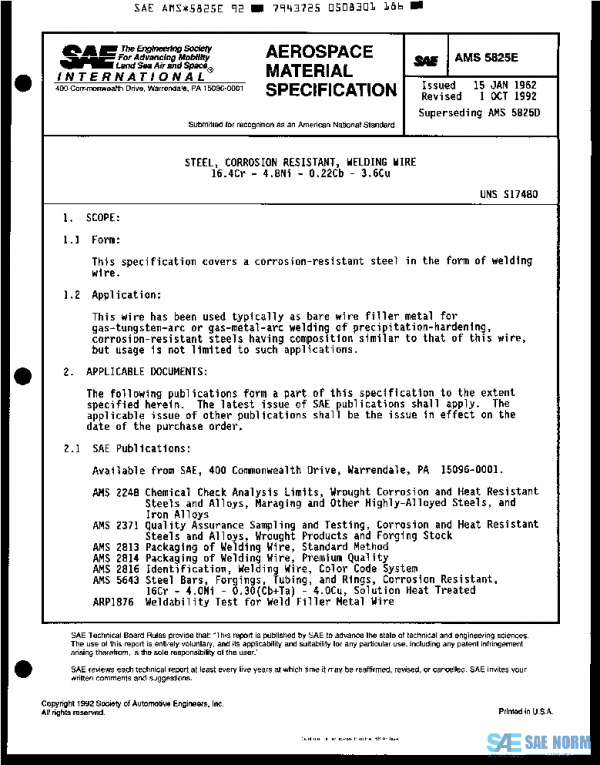 SAE AMS5825E PDF