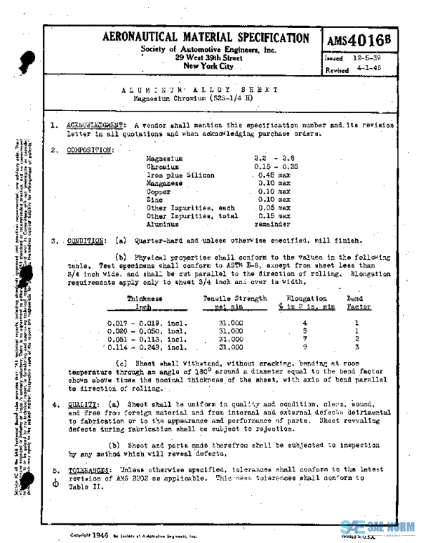 SAE AMS4016B PDF SAE AMS4016B PDF