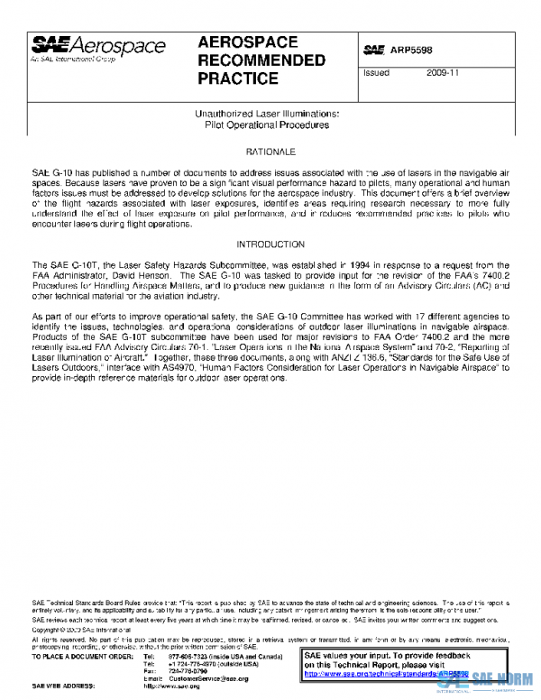 SAE ARP5598 PDF SAE ARP5598 PDF