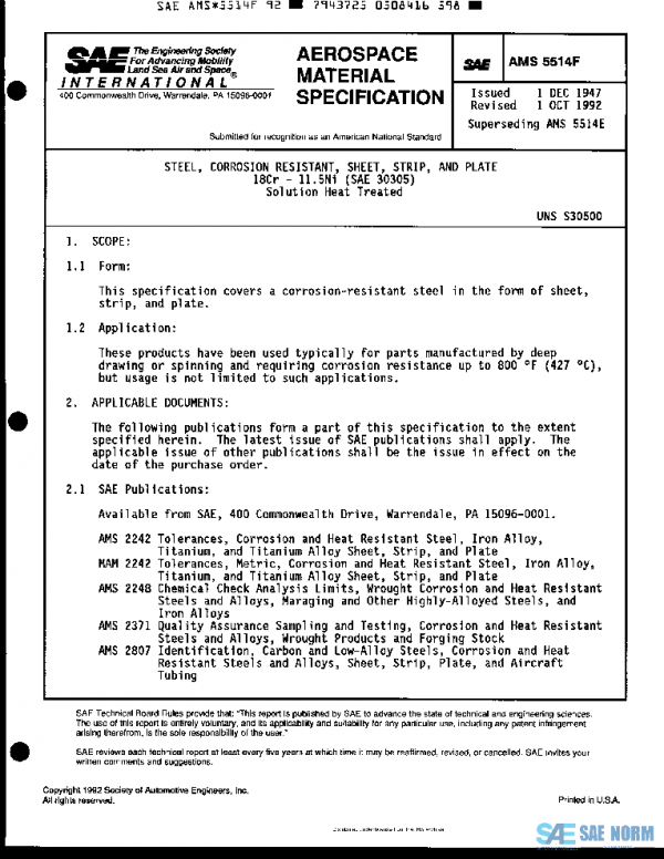 SAE AMS5514F PDF