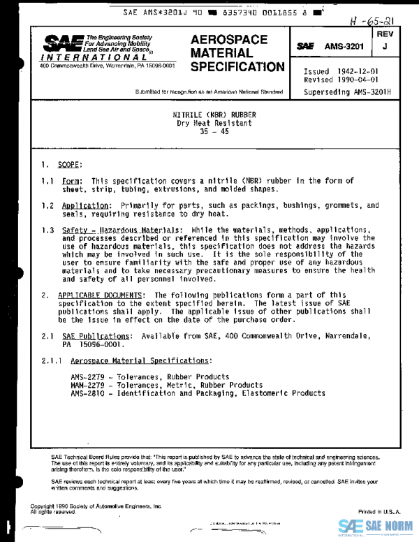 SAE AMS3201J PDF