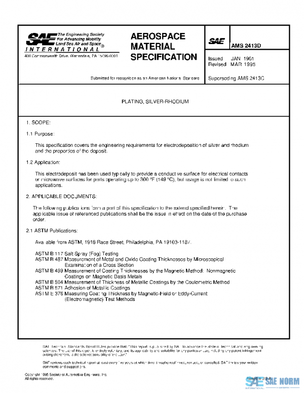 SAE AMS2413D PDF SAE AMS2413D PDF