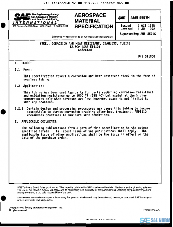 SAE AMS5591H PDF SAE AMS5591H PDF