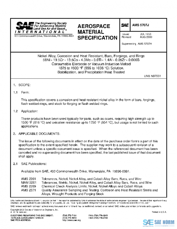 SAE AMS5707J PDF SAE AMS5707J PDF