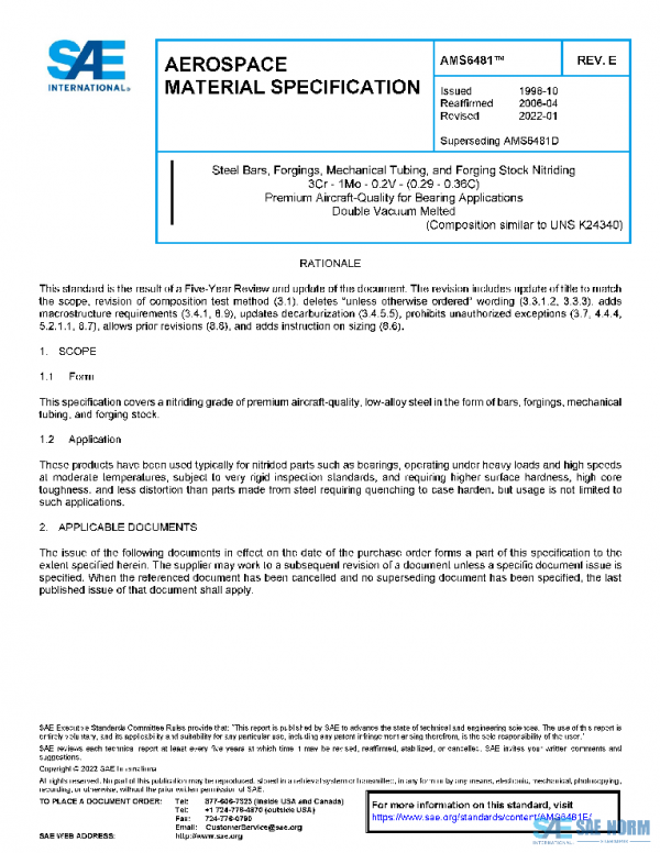 SAE AMS6481E PDF SAE AMS6481E PDF