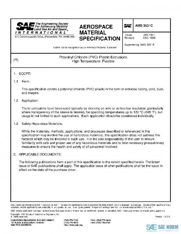 SAE AMS3631C PDF SAE AMS3631C PDF
