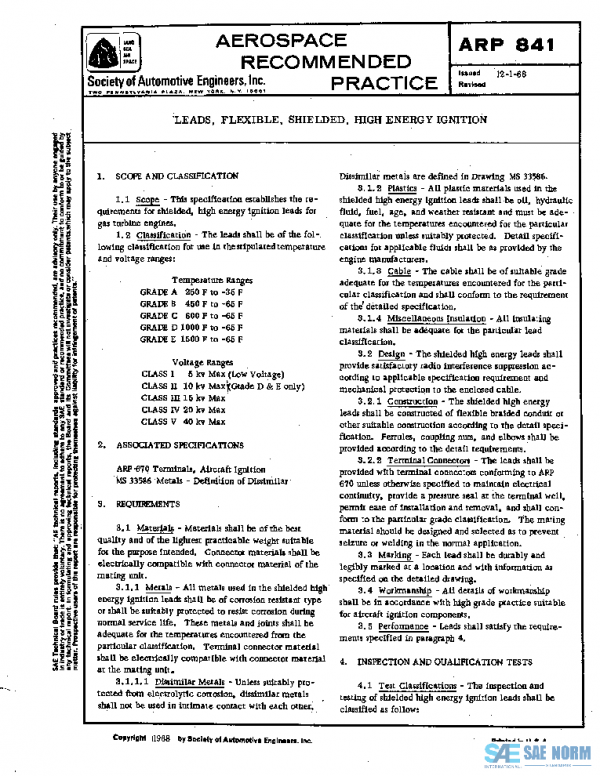 SAE ARP841 PDF SAE ARP841 PDF