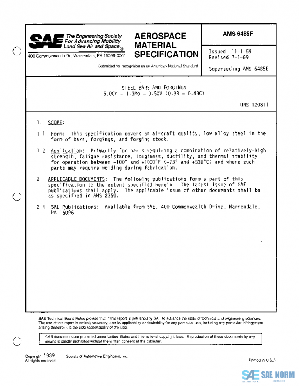 SAE AMS6485F PDF SAE AMS6485F PDF