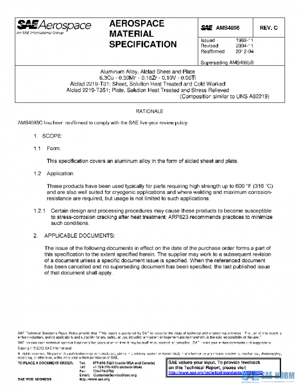 SAE AMS4095C PDF SAE AMS4095C PDF