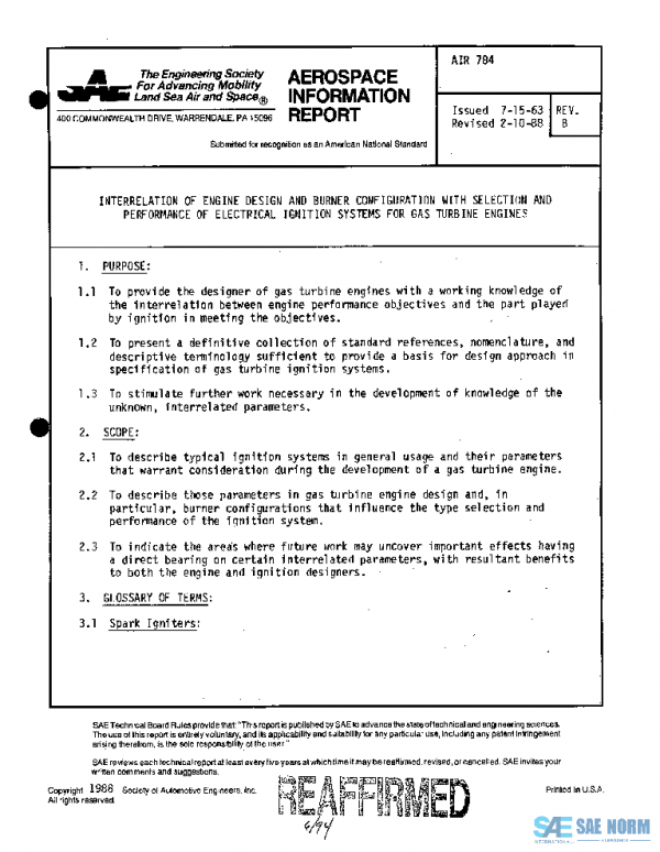 SAE AIR784B PDF