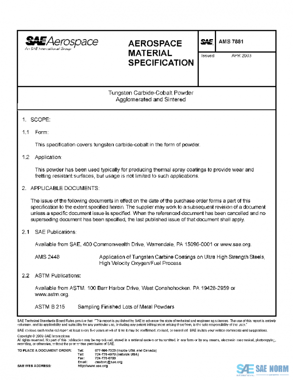 SAE AMS7881 PDF SAE AMS7881 PDF