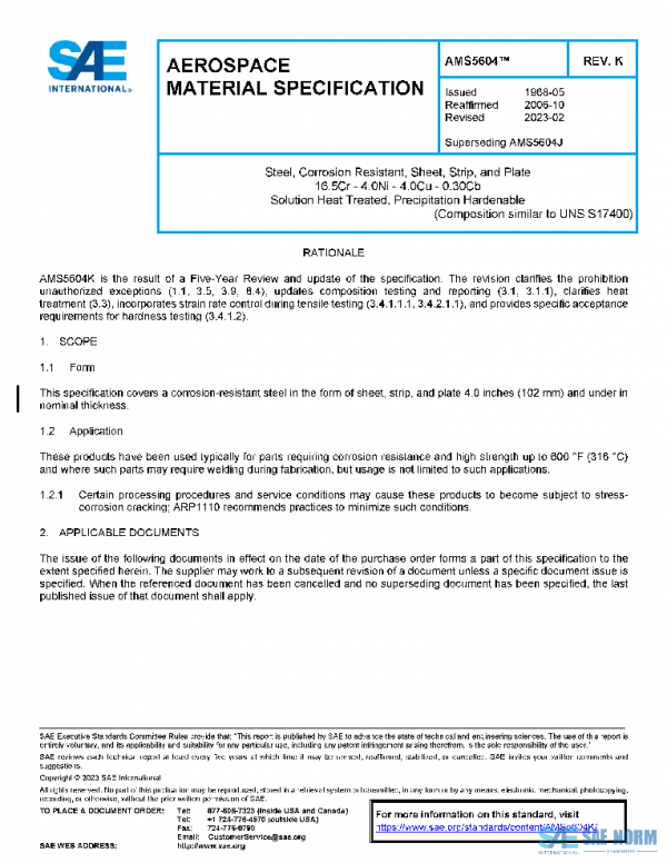 SAE AMS5604K PDF