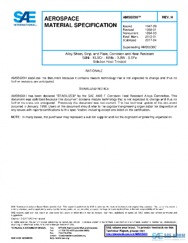 SAE AMS5530H PDF
