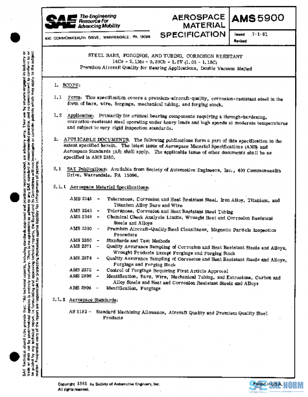 SAE AMS5900 PDF SAE AMS5900 PDF