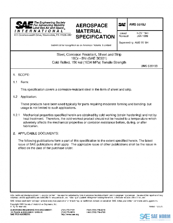 SAE AMS5518J PDF SAE AMS5518J PDF