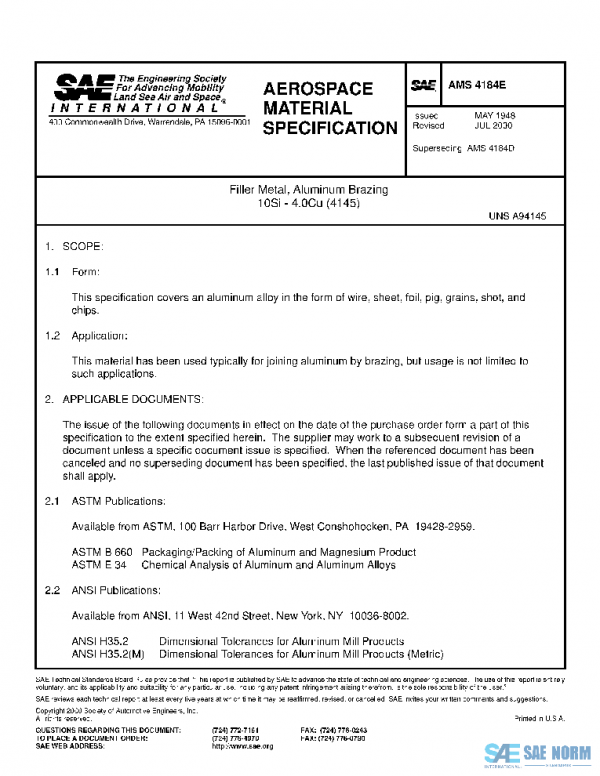 SAE AMS4184E PDF