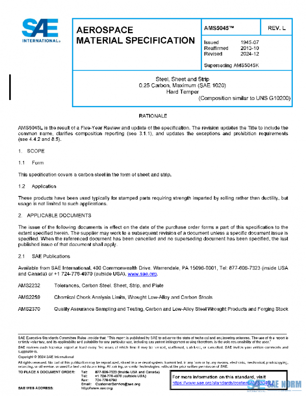 SAE AMS5045L PDF SAE AMS5045L PDF