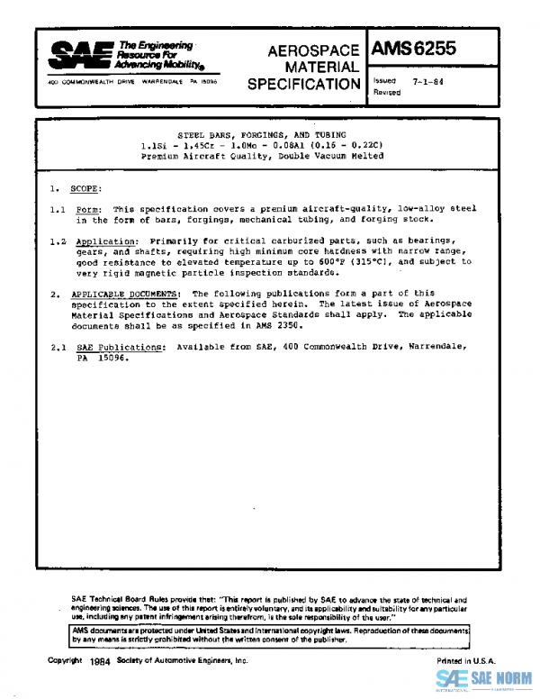 SAE AMS6255 PDF