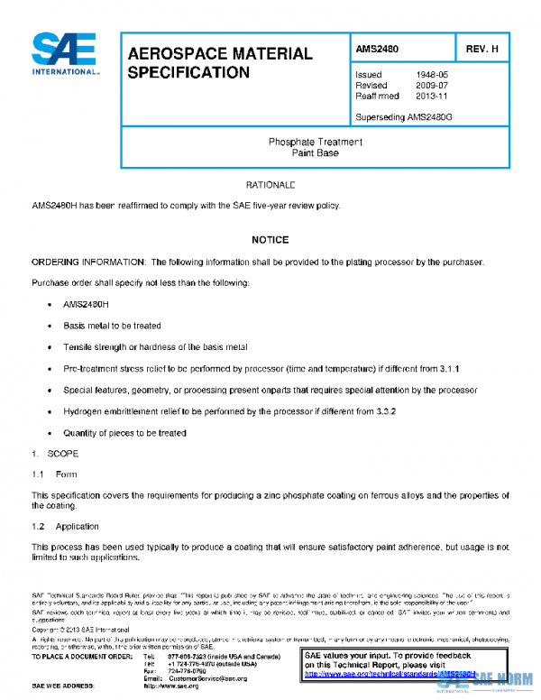 SAE AMS2480H PDF SAE AMS2480H PDF