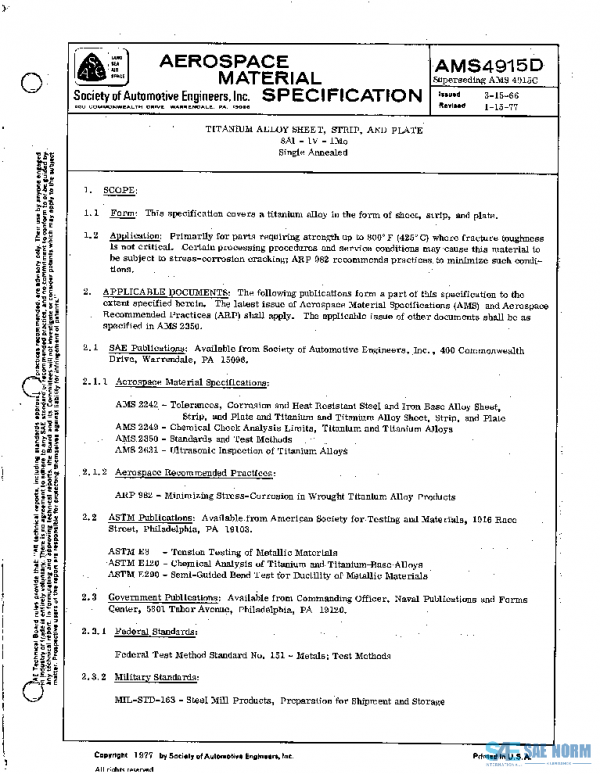 SAE AMS4915D PDF SAE AMS4915D PDF