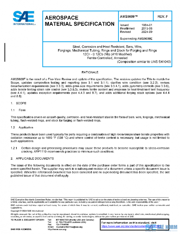 SAE AMS5609F PDF SAE AMS5609F PDF