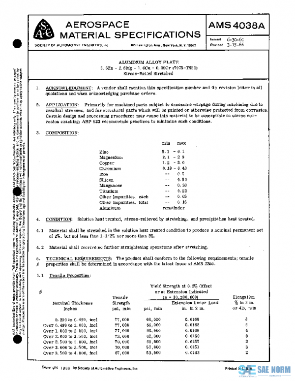 SAE AMS4038A PDF SAE AMS4038A PDF